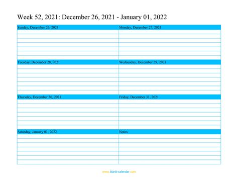 Weekly Printable Calendar 2022 Printable Calendar 2023