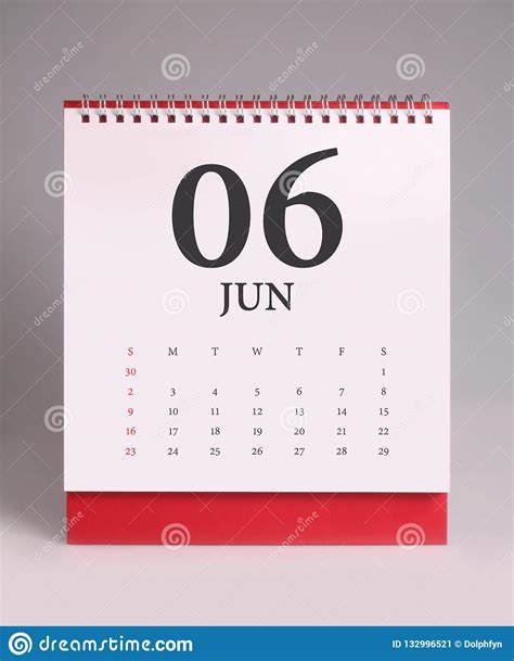 Simple Desk Calendar 2019 June Stock Image Image Of Desk Table
