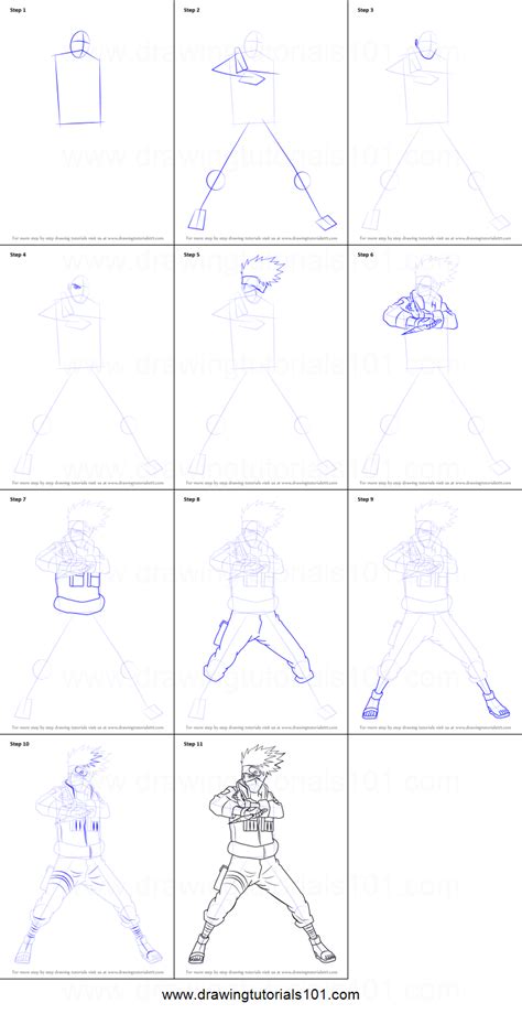 How To Draw Kakashi Hatake From Naruto Printable Step By Step Drawing