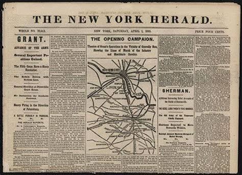 New York Herald, April 1st, 1865, Newspaper with Late Civil War News ...
