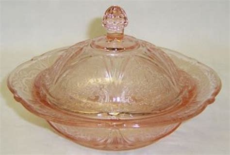 Butter Dishes Hazel Atlas Depression Glass Pink Royal Lace Butter Dish