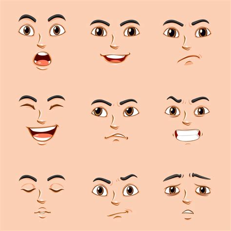 Different facial expressions of human 520213 - Download Free Vectors ...
