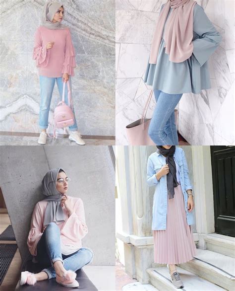 Tudung Warna Neutral Nampak Cantik Kat Situ Dengan Jeans Biru Tu Lagi Modern Hijab Fashion