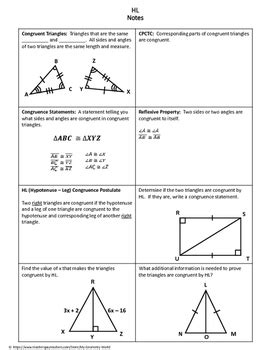 (ii) ad = ad (common side, leg). Geometry Worksheet: Hypotenuse Leg by My Geometry World | TpT