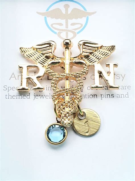 Personalized Gold Rn Nurse Pin Nursing School Graduate Etsy Nursing