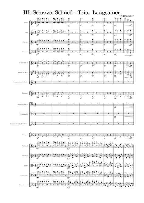 Symphony No1 In C Minor Wab 101 Anton Bruckner Sheet Music For
