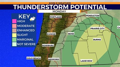 Slight Risk For Severe Thunderstorms For Parts Of Oregon Monday
