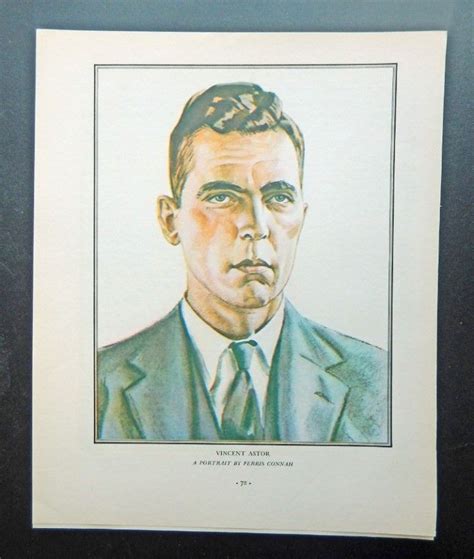 Vincent Astor Portrait By Ferris Connah Original 1933 Rare Magazine