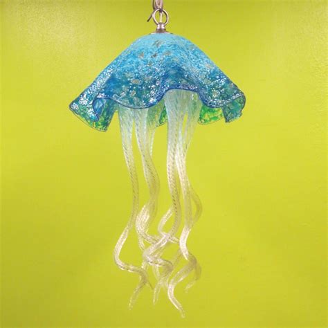 Buy Hand Crafted Jellyfish Pendant Light Turquoise Jellyfish Blown