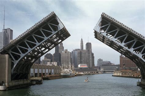 Chicago Drawbridge On Chicago River Photographers Notedescription