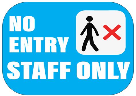 Safety Signs And Traffic Control Laminated A4 No Entry Staff Only Warning