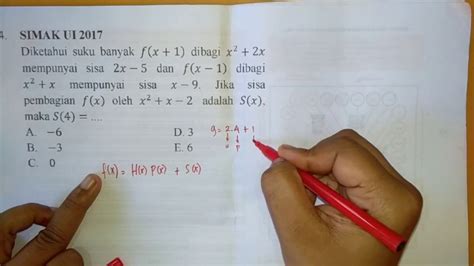 PEMBAHASAN SOAL SIMAK UI 2017 MATEMATIKA IPA NO 4 YouTube