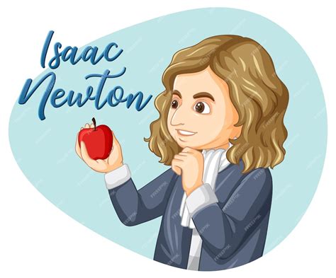 Retrato De Isaac Newton En Estilo De Dibujos Animados Vector Gratis