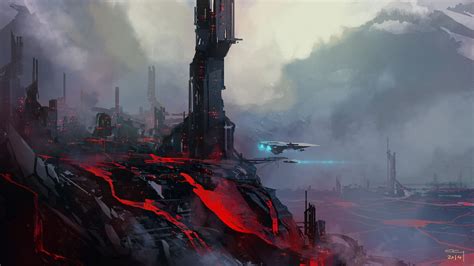 Volcano City Speedpaint Chris Goff Concept Art Gallery Environment