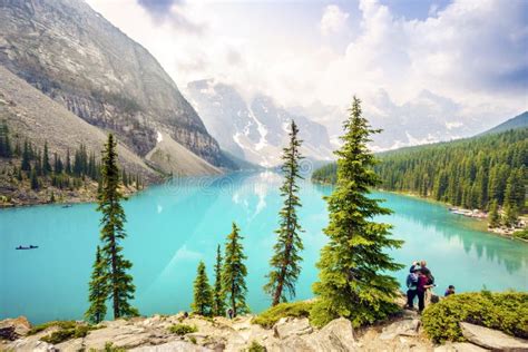 Parc National De Lac Moraine Banff Alberta Canada Image Stock