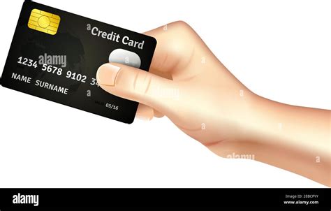 Hand Holding Credit Card For Deposit Cash Withdrawal And Money Transfer