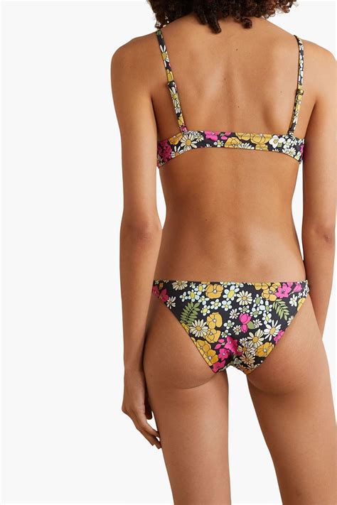 Solid Striped Il Pellicano Rachel Floral Print Low Rise Bikini