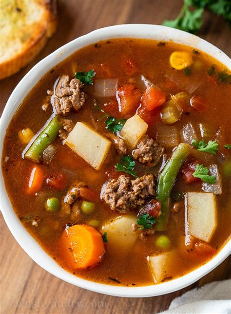 Quick Vegetable Ground Beef Soup I Wash You Dry