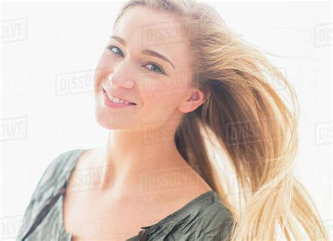 Portrait Of Attractive Blonde Woman Stock Photo Dissolve