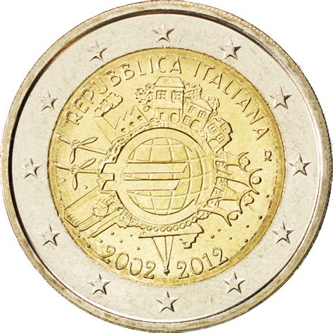 84979 Italie 2 Euro 10 Ans De Leuro 2012 Spl 2 Euros De 5 à 15