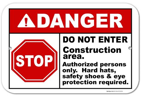 Signs Sigo Signs SI 8104 12 X 18 Aluminum Do Not Enter Construction