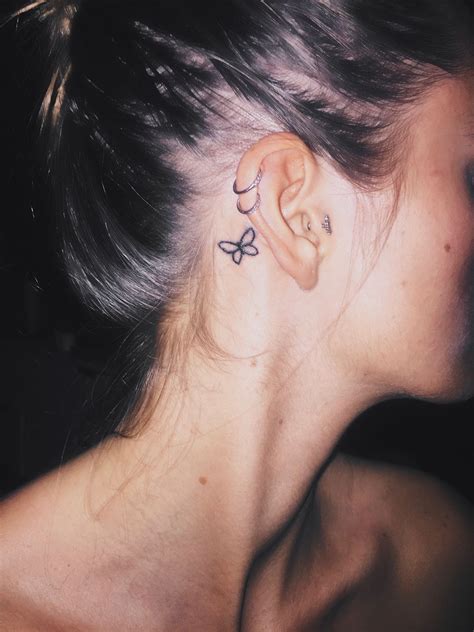 Minimal flesh makes the sensation especially noticeable. butterflies | Behind ear tattoos, Back ear tattoo, Tattoo ...