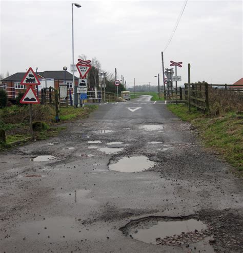 Filepotholes At The Level Crossing Barrow Haven Uk