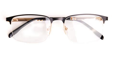 black and gold rectangular half rim glasses toton 3 specscart ®