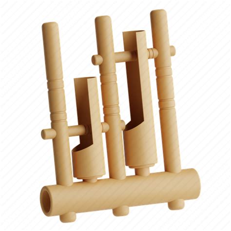 Angklung Traditional Music Instrument Bamboo Indonesia 3d