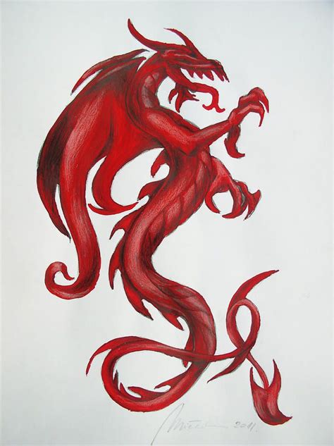 Red Dragon Painting By Petra Micuda Dragon Wall Art Red Dragon