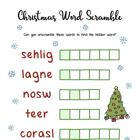 Christmas Printables Word Scramble Mama Geek