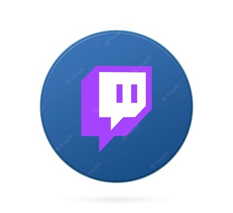 Premium Photo Twitch Logo On Round Button Icon With Empty Background 3d
