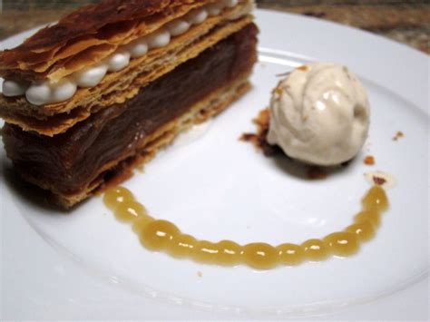 Apple Mille Feuille With Buttermilk Waffle Ice Cream Oven Dried Tomatoes