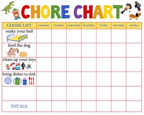 Free Behavioral Aid Printables Preschool Chore Charts Chore Chart