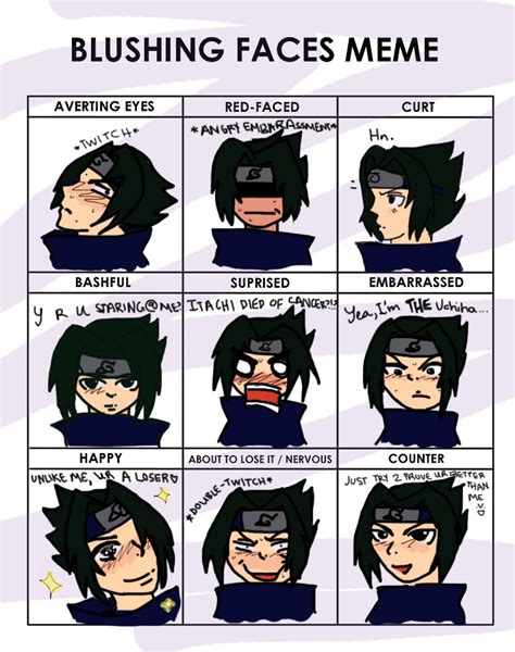 Blushing Faces Meme Sasuke U By Mountcynthus64 On Deviantart