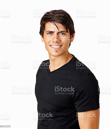 Portrait Of A Smiling Handsome Guy Standing Over White Background Stock