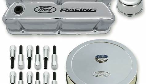 Engine Dress-Up Kit, Steel, Chrome, Ford Racing Logo, Ford, Small Block