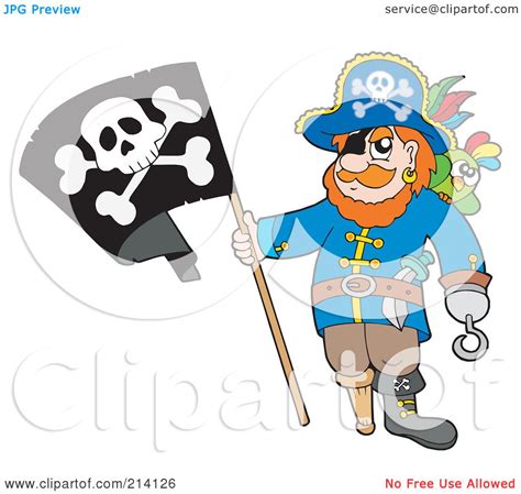 Royalty Free Rf Clipart Illustration Of A Peg Leg Pirate Holding A