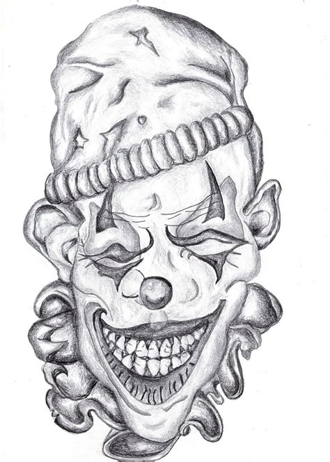 A Drawing Of A Clowns Face With Teeth And Fangs On His Head As If