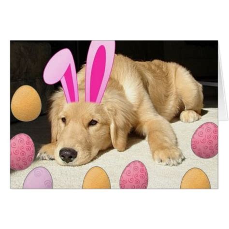 Happy Easter Golden Retriever Holiday Card