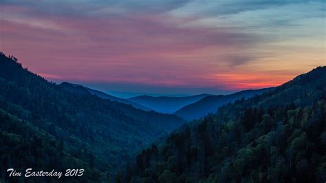 Sunset At Morton Overlook Smoky Mountains Great Smoky Mountains