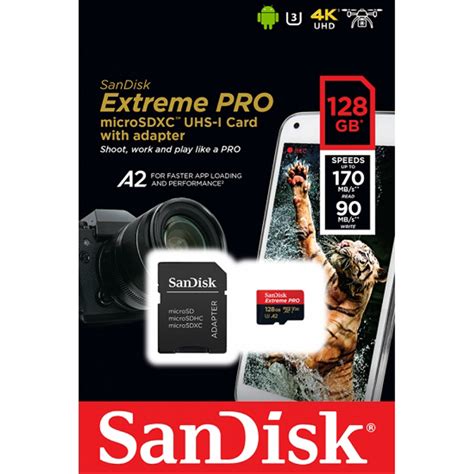 Memory card sandisk ultra original sd card 16gb 32gb 64gb 128gb sdhc r80mb/s. Sandisk Extreme Pro Micro SD Card 128GB UHS-I Class 10 SDSQXCY-128G w/ - JuanGadget