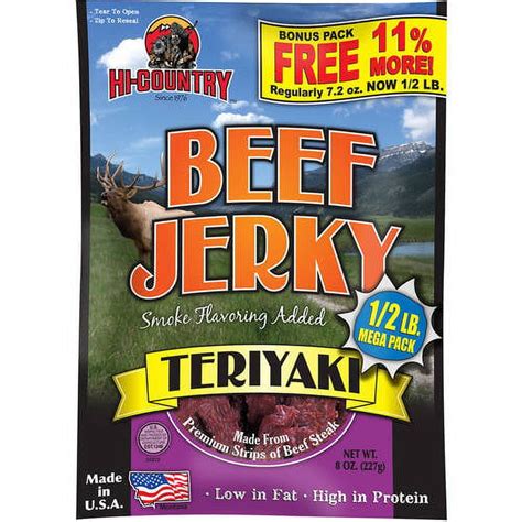 Hi Country Teriyaki Beef Jerky Bonus Pack 8 Oz Walmart Com