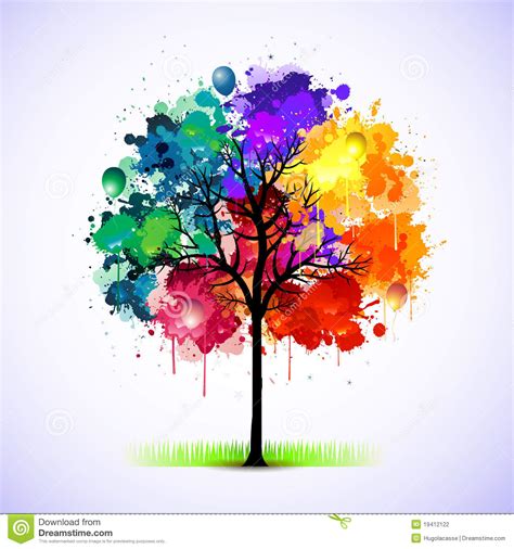 Color Tree And Roots Vector Illustration Stock Photography
