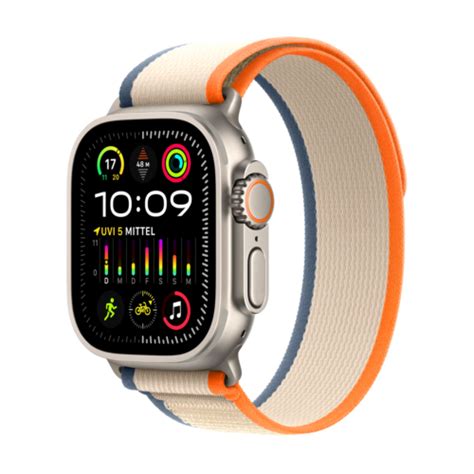 Apple Watch Ultra 2 49mm Titangehäuse Mit Trail Loop Orangebeige M