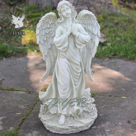 European White Marble Praying Angel Statue Stone Carving And Sculptures