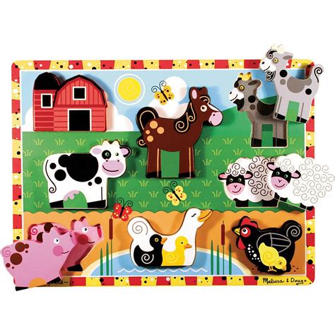 Farm Animals Chunky Wood Puzzle From Melissa Toddler Toys Kids Toys