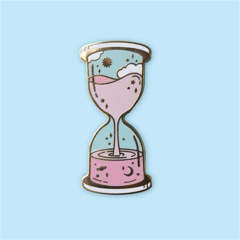 Space And Time Hourglass Pin Pink Cute Pins Hourglass Map Ornaments