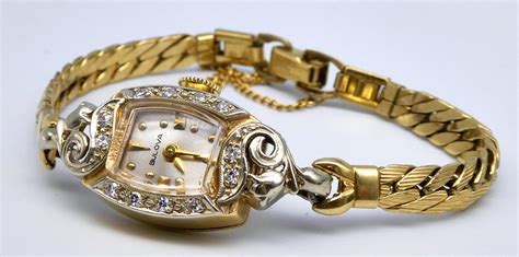 1950s Bulova Ladies Vintage Watch With Diamond Accents Diamond Watch