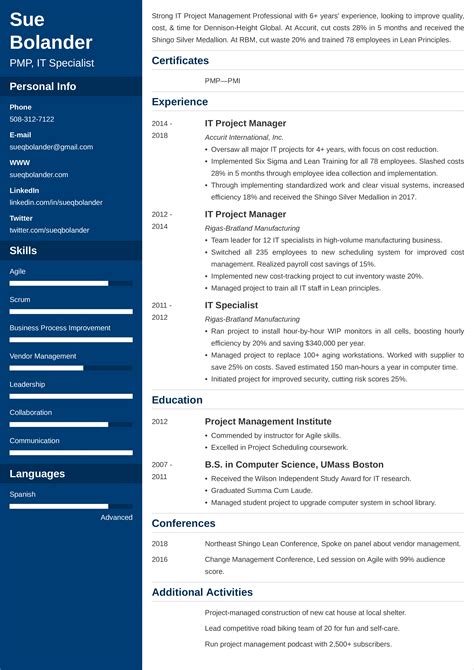 Project Manager Resume Examples And Templates For 2022